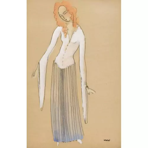 Frau in langem Gewand