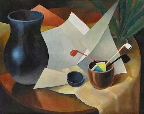 GUSTAVE BUCHET — Nature Morte, Feuilles de Papier. 1942. — Koller Auktionen