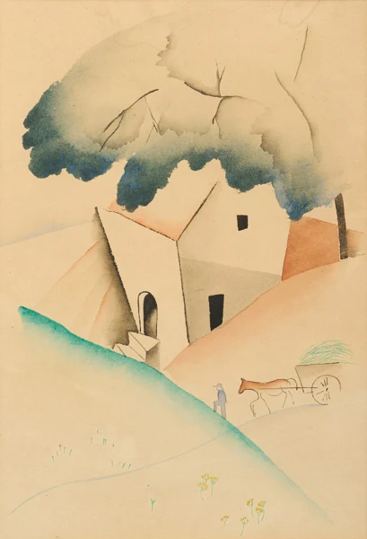 Gustave Buchet — Paysage corse, à la charrette