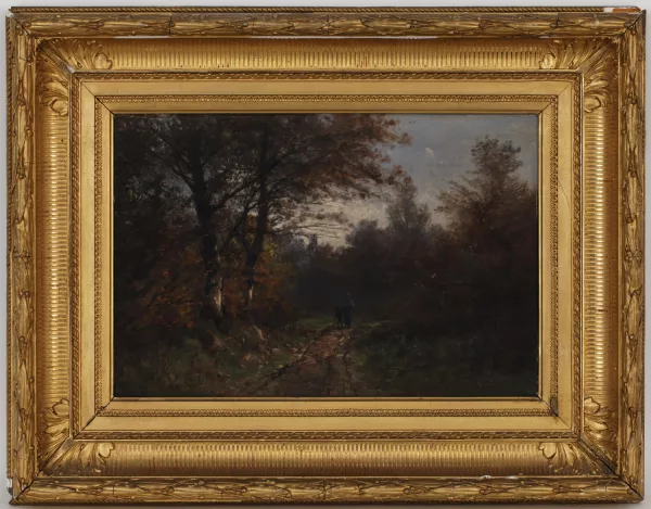 Gustave Castan — Femme et enfant dans la forêt,