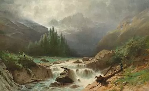 GUSTAVE CASTAN — Mountain stream with storm near Handeck. — Koller Auktionen