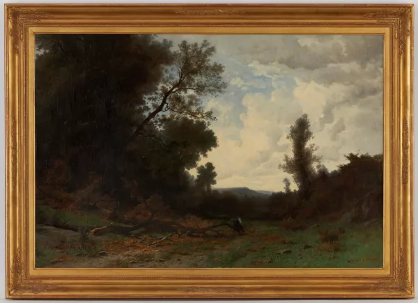 Gustave Castan — Paysage de campagne animé,