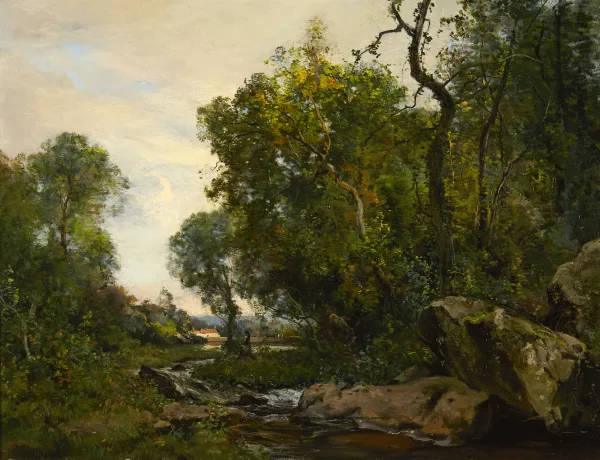 Gustave Castan — Bewaldete Flusslandschaft