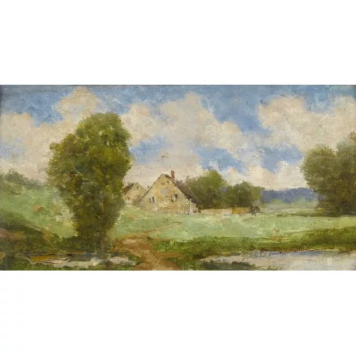 Gustave Castan — Sommerlandschaft mit Bauernhof.