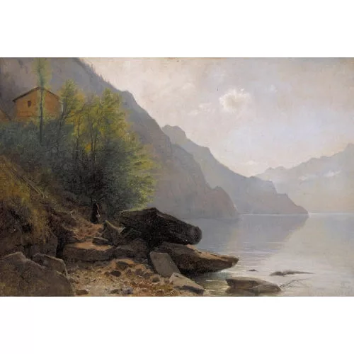 Gustave Castan — Femme au bord du lac des Quatre-Cantons.