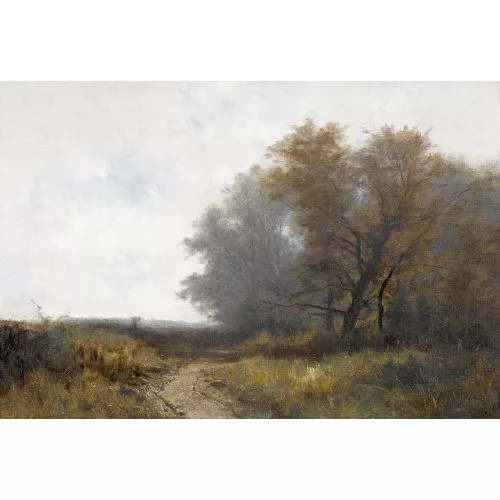Gustave Castan — Feldweg in baumbestandener Landschaft.