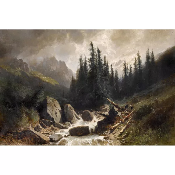 Gustave Castan — Wilder Gebirgsbach.