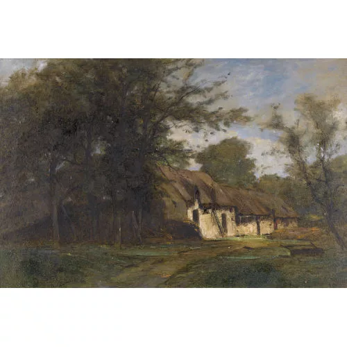 Gustave Castan — Bauernhütten in der Normandie.