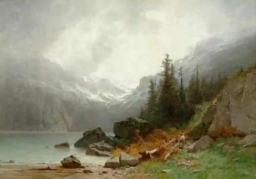 CASTAN, GUSTAVE — Lake Oeschinen. — Koller Auktionen