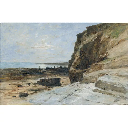 Gustave Castan — Felsige Strandpartie am Meer.