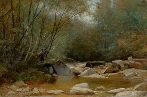 CASTAN, GUSTAVE — Forest stream. — Koller Auktionen
