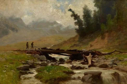 Gustave Castan — Un pont à Arolla, Valais