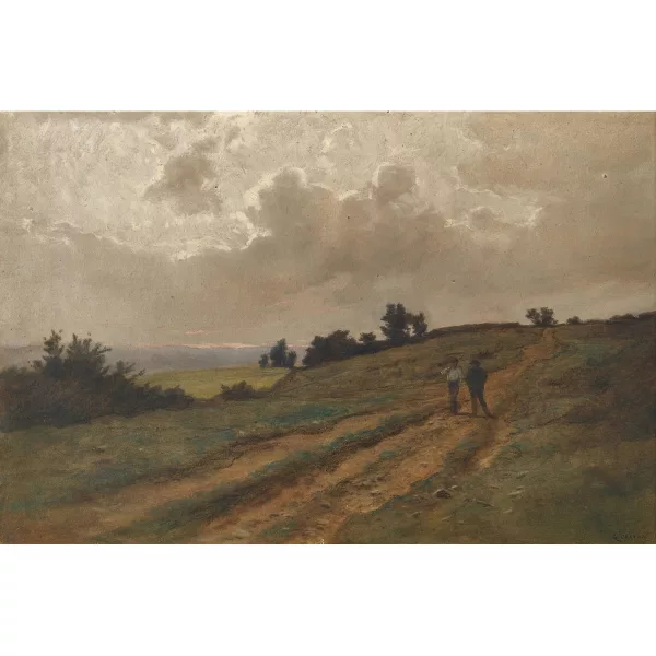 Gustave Castan — Zwei Bauern auf einem Feldweg.
