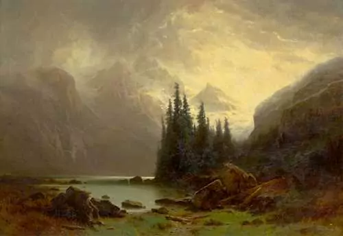 GUSTAVE CASTAN — Le lac d'Oeschinen sur Kandersteg. — Koller Auktionen