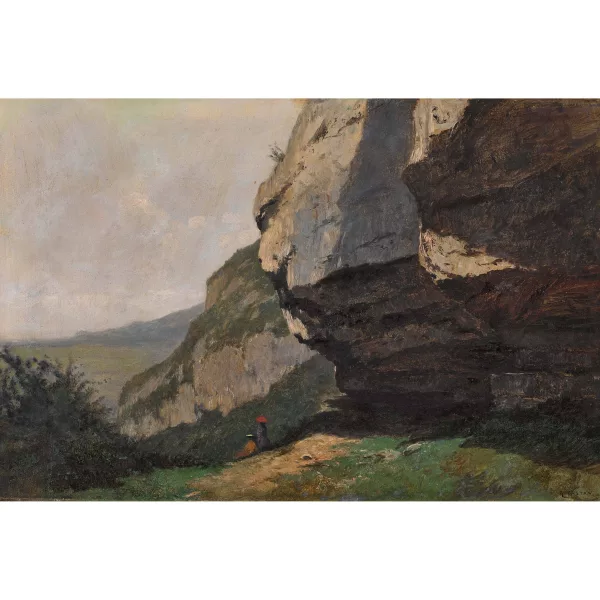 Gustave Castan — Felsige Landschaft mit Staffage.