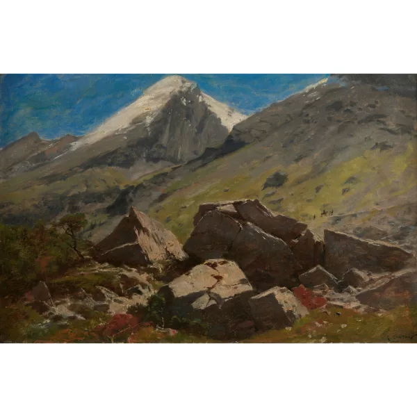 Gustave Castan — Berglandschaft mit Felsbrocken.