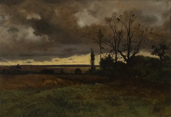 Gustave Castan — Paysage au coucher du soleil