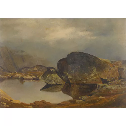 Gustave Castan — Kleiner Bergsee mit Felsblöcken.