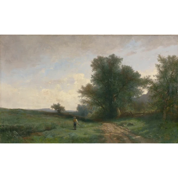 Gustave Castan — LANDSCHAFT MIT MÄHERLANDSCAPE WITH MOWER