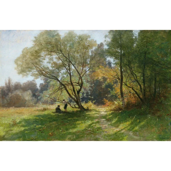 Gustave Castan — DEUX ENFANTS DANS UN SOUS-BOIS TWO CHILDREN IN THE UNDERGROWTH