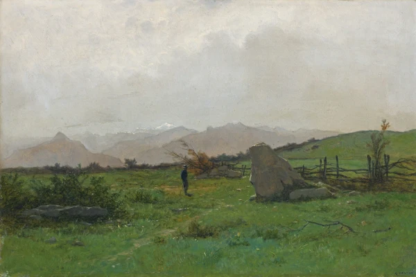 Gustave Castan — PAYSAGE AVEC RANDONNEURLANDSCAPE WITH HIKER