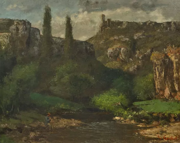 GUSTAVE COURBET — Le petit pêcheur, vallée de la Loue. Um 1870. — Koller Auktionen