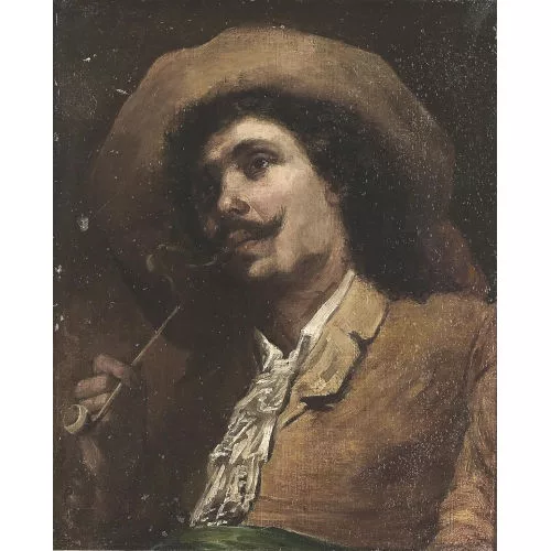 Gustave Courbet — Porträt eines Herrn mit Hut.