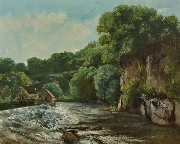 GUSTAVE COURBET — Un barrage près d'Ornans, L'Écluse de la Loue. 1861. — Koller Auktionen