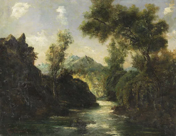 Gustave Courbet — mit Cherubino Patà (1827 Sonogno - 1899 Gordola) - In den Schweizer Alpen