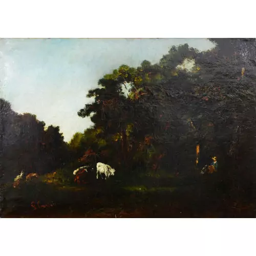 "Landschaft mit Kühen"