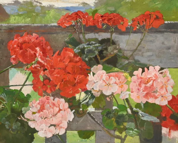 Gustave Jeanneret — Géraniums au balcon