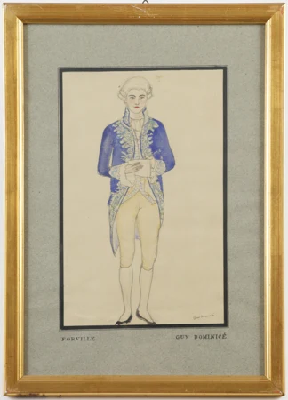 Etudes de la famille d'Hauteville et amis dans des costumes de théâtre