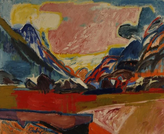 Hannes Gruber — Engadiner Landschaft, 1972