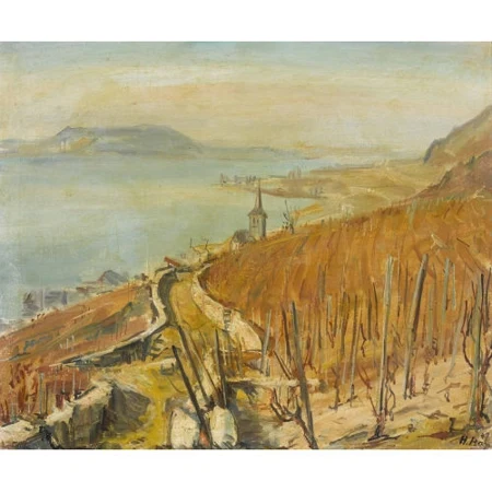 Herbstliche Bielerseelandschaft mit der Ligerzer Kirche