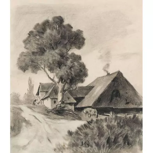 Bäuerliches Gehöft mit Baum