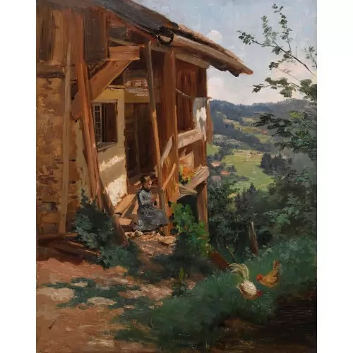 Sommerliche Bauernhofszene