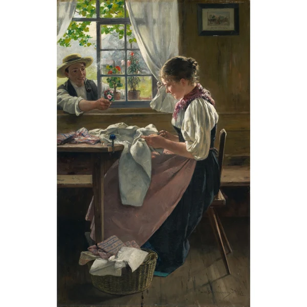 Hans Bachmann — NÄHENDES MÄDCHEN, 1892SEWING GIRL, 1892