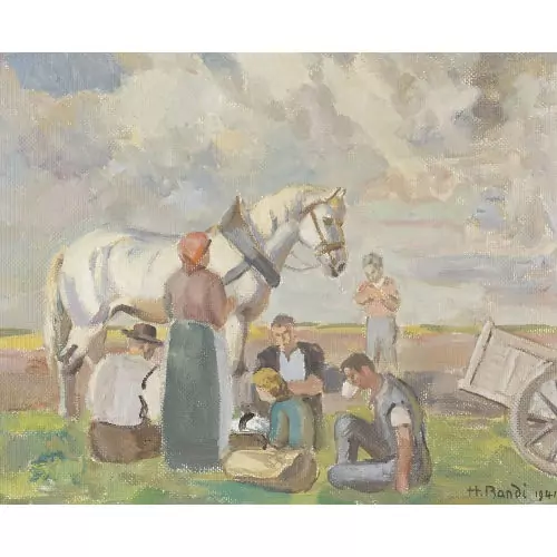 Bauern bei der Rast auf einem Feld