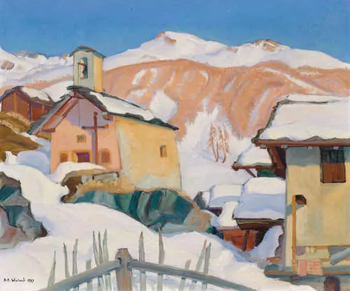HANS BEAT WIELAND — Dorf im Winter. 1939. — Koller Auktionen
