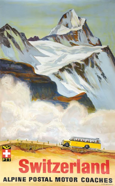 Hans Beat Wieland — Switzerland - Alpine Postal Motor Coaches, 1939