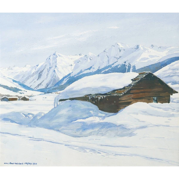Hans Beat Wieland — WINTERLANDSCHAFT BEI KLOSTERS, 1914WINTER LANDSCAPE NEAR KLOSTERS, 1914