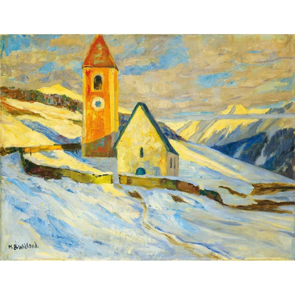 Hans Beat Wieland — DIE KIRCHE VON LAVIN, 1930 THE CHURCH AT LAVIN, 1930