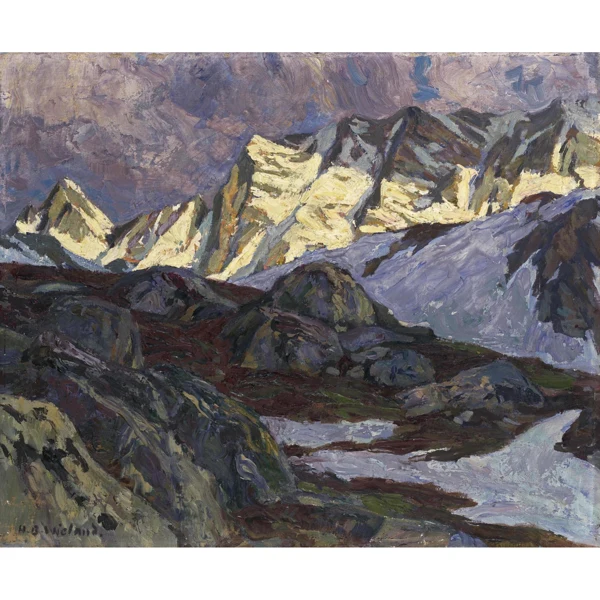 Hans Beat Wieland — ABEND BEI DER SILVRETTAHÜTTE, 1923 EVENING AT THE 'SILVRETTA' COTTAGE, 1923