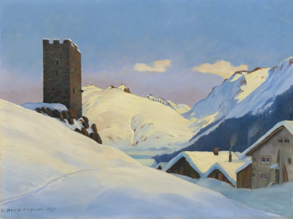 Hans Beat Wieland — WINTERLANDSCHAFT (BEI HOSPENTAL), 1927WINTER LANDSCAPE (NEAR HOSPENTAL), 1927