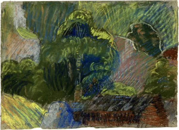 Hans Berger — Landschaft mit Bäumen und Sträuchern