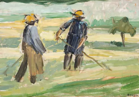 Paysans aux champs, um 1915/20