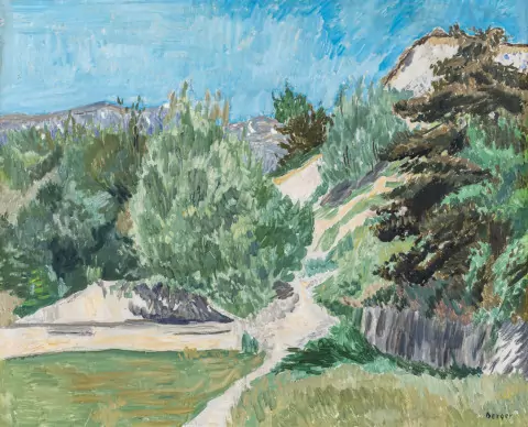 Paysage aux arbustes