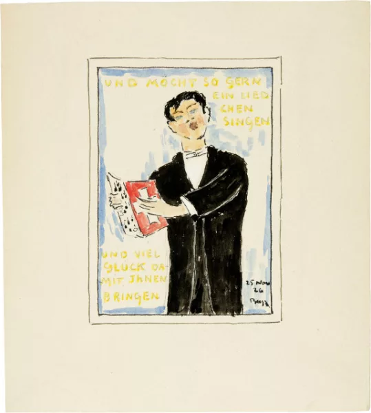 Hans Berger — Geburtstagskarte für Oscar Miller (1862-1934)