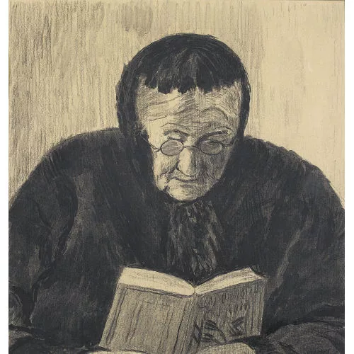 Hans Berger — Alte Frau beim Lesen.