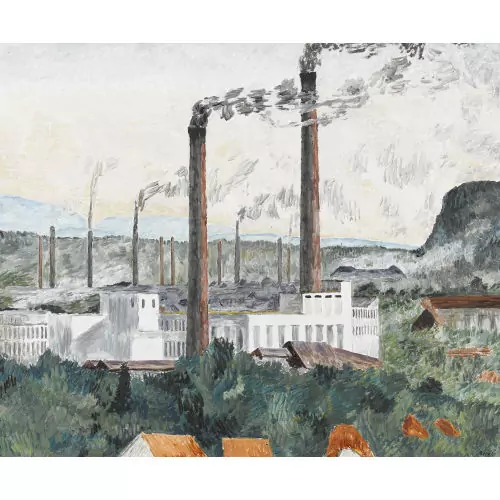 Ansicht der Papierfabrik Biberist